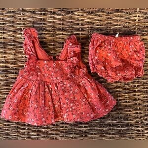 🌹 Janie and Jack Red Floral Baby Dress